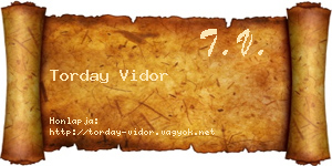 Torday Vidor névjegykártya